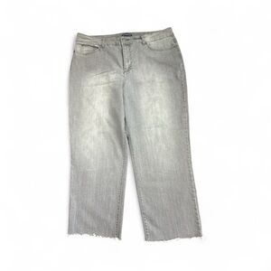 Bandolina Maddie Jeans, Light Gray Wash, Straight Legs, Raw Hem, Soft And Comfy